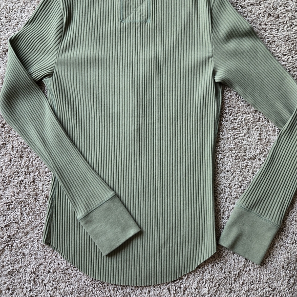 Aerie Sage Ribbed Long Sleeve Top - Picture 2 of 6